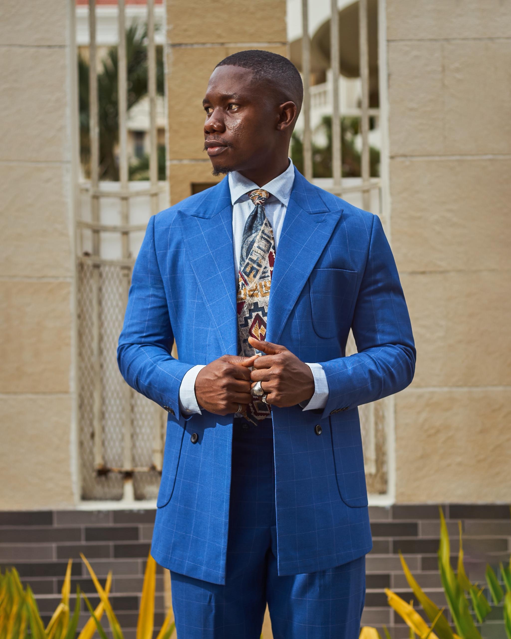 Royal Blue Windowpane Suit